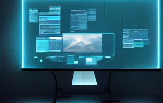 hi-tech application on screen